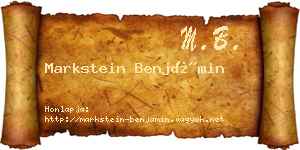 Markstein Benjámin névjegykártya
